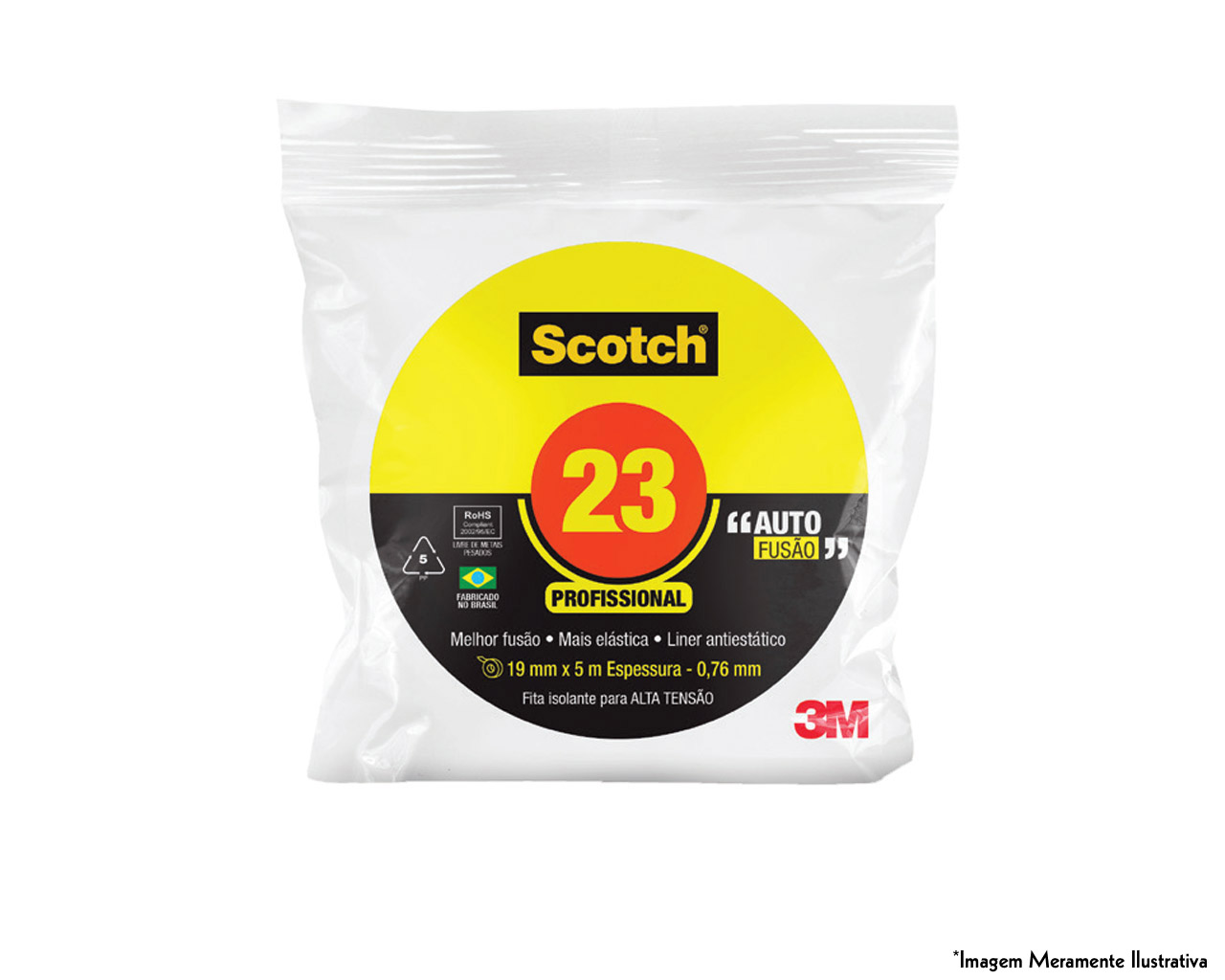 FITA ISOLANTE ALTA TENSÃO 19MMx05M BLISTER