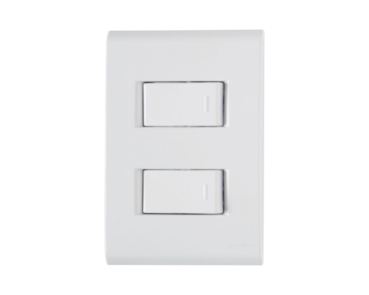 CONJUNTO 4X2 COM 2 INTERRUPTORES SIMPLES TRAMONTINA LIZ 10A 250V BRANCO