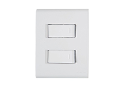 CONJUNTO 4X2 COM 2 INTERRUPTORES SIMPLES TRAMONTINA LIZ 10A 250V BRANCO