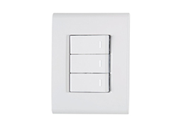 CONJUNTO 4X2 COM 3 INTERRUPTORES SIMPLES TRAMONTINA LIZ 10A 250V BRANCO