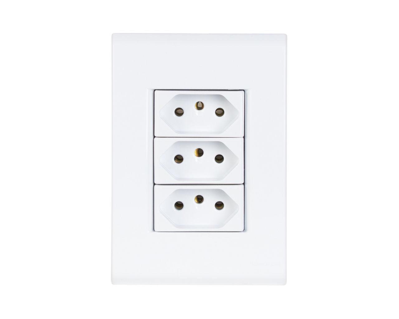 CONJUNTO 4X2 COM 3 TOMADAS 2P+T 10A TRAMONTINA LIZ BRANCA