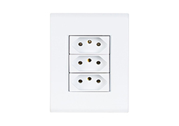 CONJUNTO 4X2 COM 3 TOMADAS 2P+T 10A TRAMONTINA LIZ BRANCA